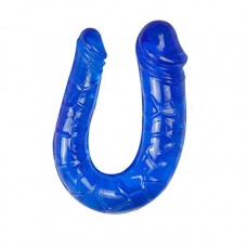 Double Dong 30 Cm Çift Taraflı Jel Yumuşak Mavi Penis Dildo
