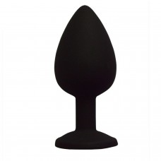 Lolita Siyah Silikon Renkli Taşlı 9,5 Cm Anal Plug ve Tıkaç