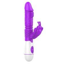 30 Farklı Güçlü Titreşimli Yüksek Kaliteli Silikon Dokuda G Noktası Uyarıcı Tırtıklı Kelebek Klitoris Uyarıcılı Mor Orgazm Lüx Teknolojik Vibratörü