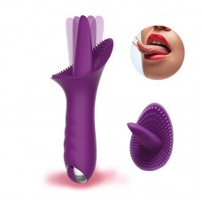 Dil Atabillen Usb Şarjlı 10 Farklı Güçlü Titreşimli Soft Silikon Mor Klitoris Uyarıcılı Orgazm Vibratörü