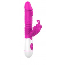 G Noktası Ve Klitoris Uyarıcı Tırtıklı 30 Farklı Güçlü Titreşimli Özel Soft Silikon Dokuda Kelebek Pembe Orgazm Teknoloji Vibratörü
