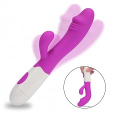 Klitoris Ve G Noktası Uyarıcılı Çift Motorlu 30 Farklı Titreşim Esnek Soft Silikon Doku Mor Orgazm Teknoloji Vibratörü